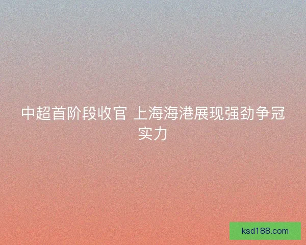 中超首阶段收官 上海海港展现强劲争冠实力